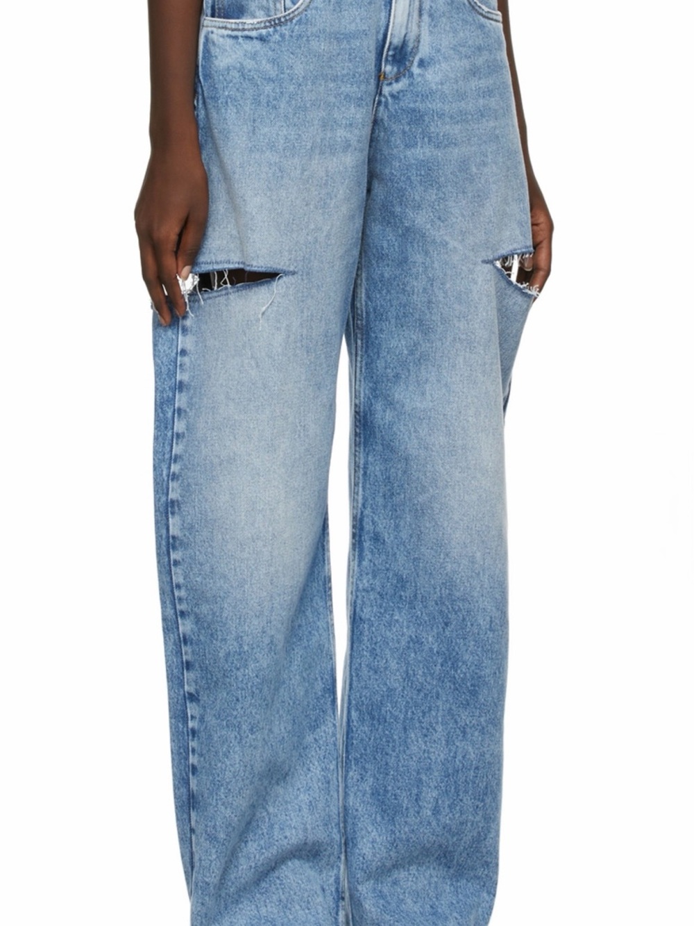 Maison Margiela High-Waisted Cut-Out Detailed Jeans